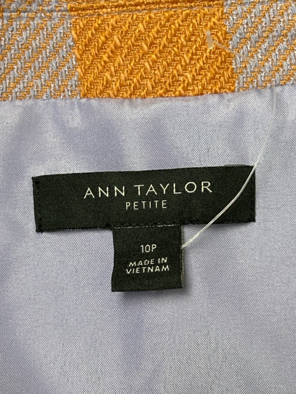 Ann Taylor Petite Hutton Blazer Gingham Textured Jacket 10P Career Chic Spring - Picture 9 of 10